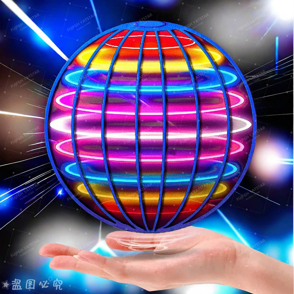 Flying Ball Children'S Hand Controlled Color LED Cosmic Globe 360 ° Rotating Suspension Ball Suitable for Indoor and Outdoor Toy