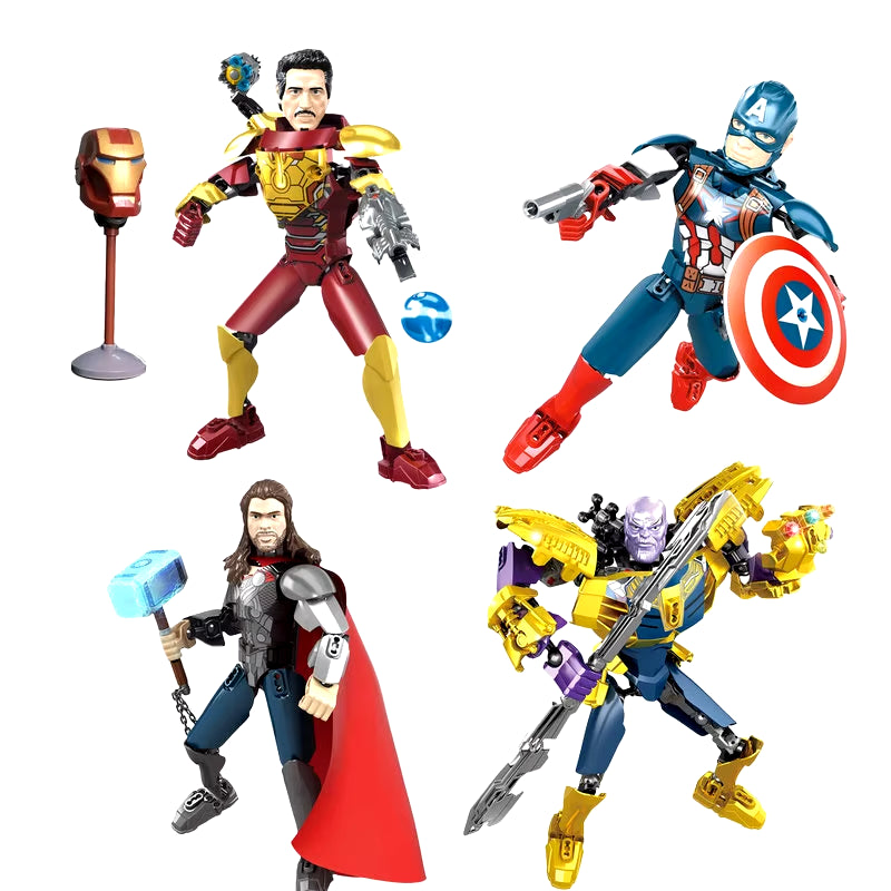 Hero Buildable Figure Iron Big Assembly Figures Building Block Bricks Action Toys Compatible with Lego Collection Gifts for Kid