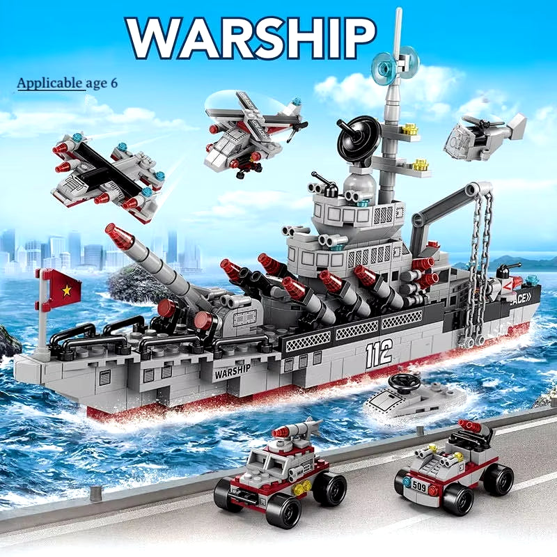 STEM Building Set Toy 1068Pcs Construction Cruiser Ocean Ship Building Toy for 6 Years up Boys 25 Models Engineering