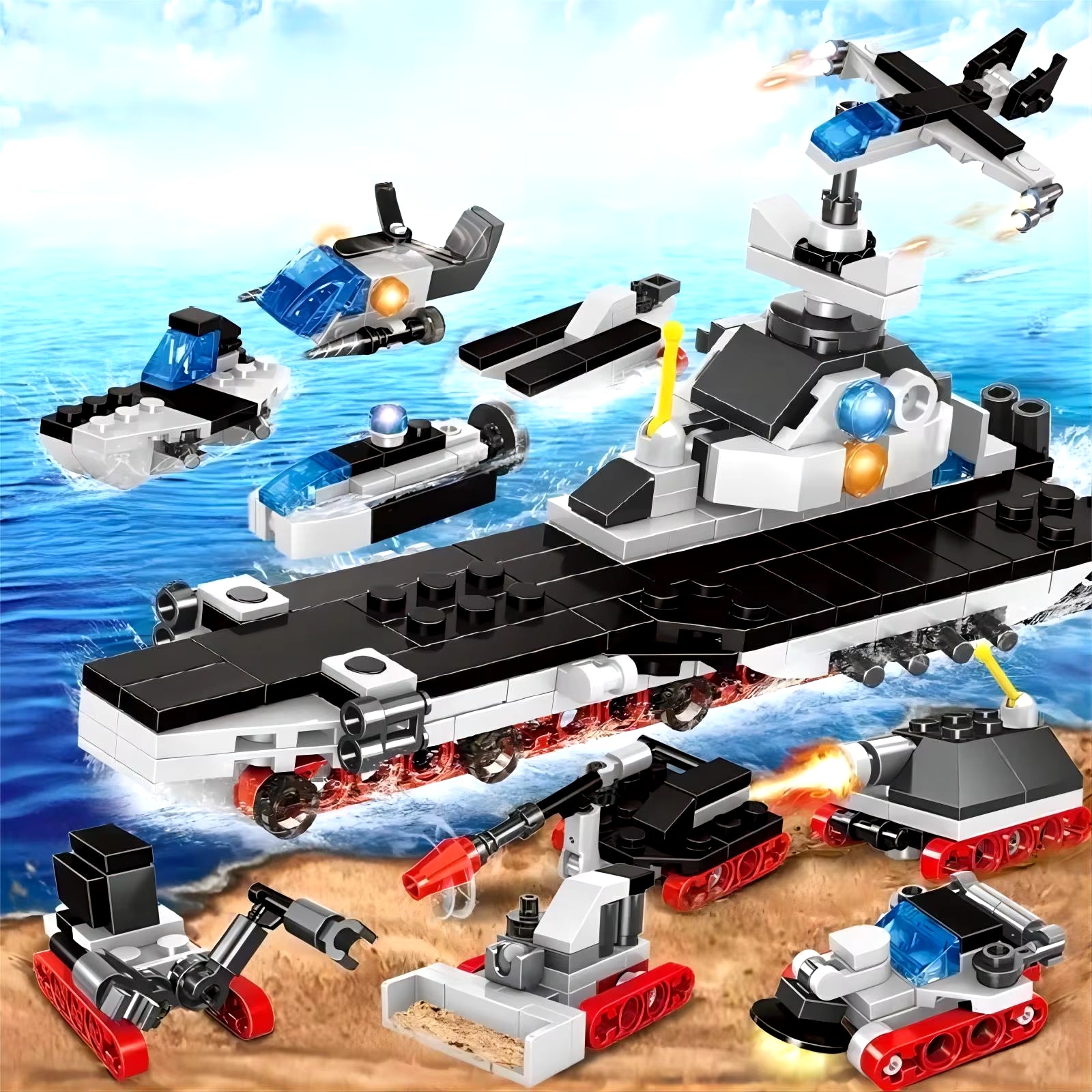 STEM Building Set Toy 1068Pcs Construction Cruiser Ocean Ship Building Toy for 6 Years up Boys 25 Models Engineering