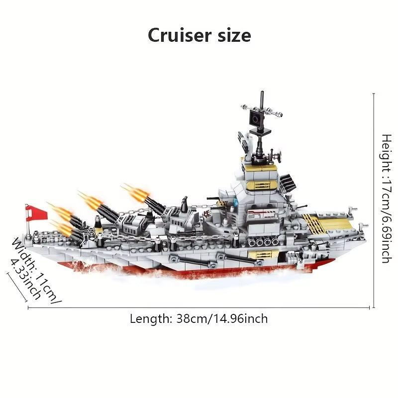 STEM Building Set Toy 1068Pcs Construction Cruiser Ocean Ship Building Toy for 6 Years up Boys 25 Models Engineering